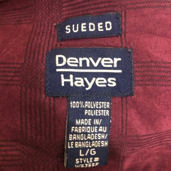Mens Burgundy Sueded Denver Hayes Longsleeve Shirt. Size Large. - Picture 5 of 7